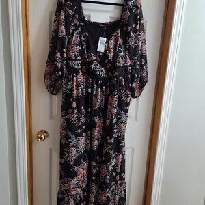NWT Torrid Maxi Chiffon Shirred Bodice A-Line Dress